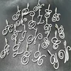 Individual cursive rhodium letters without chain