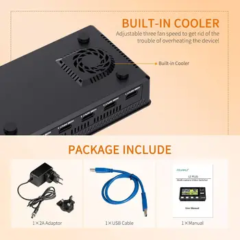 FEELWORLD L2 PLUS 5.5" Touchscreen Professional Video Switcher, 4HDMI Input Live Streaming Mixer with PTZ Control OEM Service product image