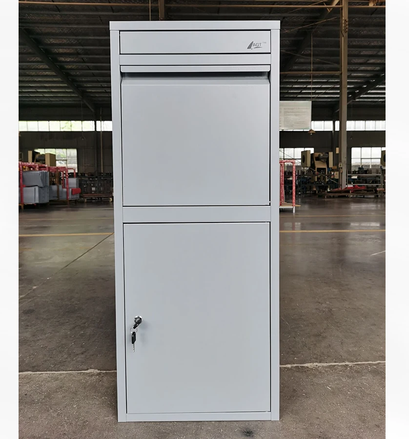 American Stand Post Letterbox Modern Small Parcel Mailbox Free Standing Outdoor Metal Design with Waterproof Feature