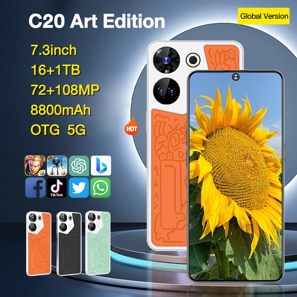 Tecno Comon 20 Face Recognition Genuine Phone 2 Sim Card Global Version Unlocked Mobile Phones
