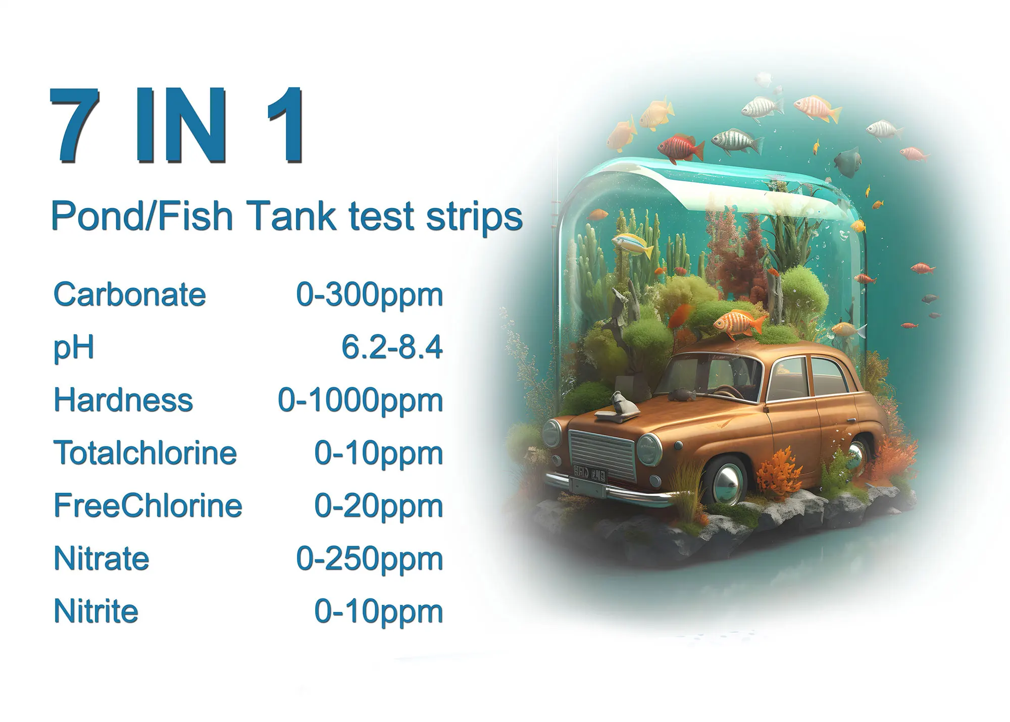 7 Way Pool And Spa Test Aquarium Fish Pond Water Quality Test Kit Water ...