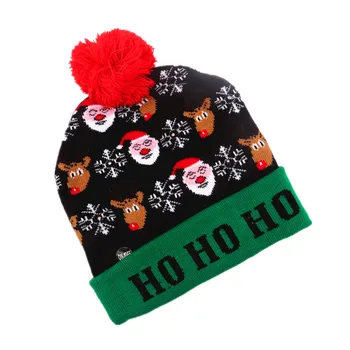 Christmas Hat With Led Light Sweater Knitted Beanie Christmas Light Up Knitted Hat Christmas Gift For Kids Xma
