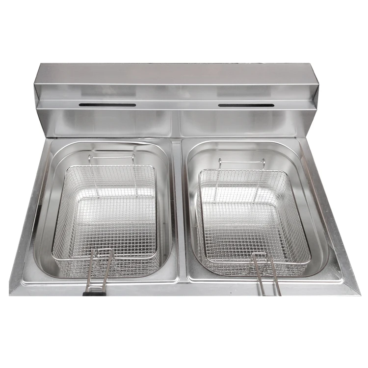 10L Double Tanks Commercial Table Top Gas Deep Fryer for Buffet Kitchen Equipment