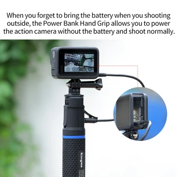 KingMa-GP01 10000mAH Power Bank Battery Hand Grip Selfie Stick for GoPro Hero10 9 8 7 6 5 Phone DSLR Camera 20W PD/QC Charger detail image