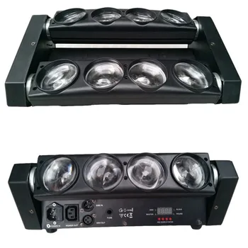 LED DMX 512 Dual Sweeper Pulse Strobe Effect Moving Head Light for Stage Bars Mini Spider 8 X 3W RGBW,