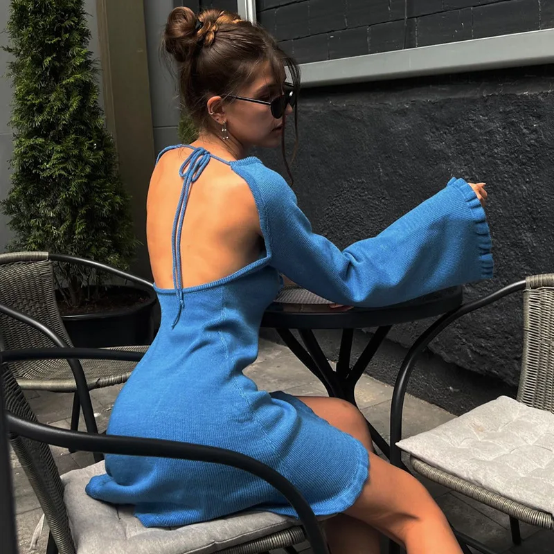 navy blue dress for baby girl women backless dresses casual summer solid color sleeveless