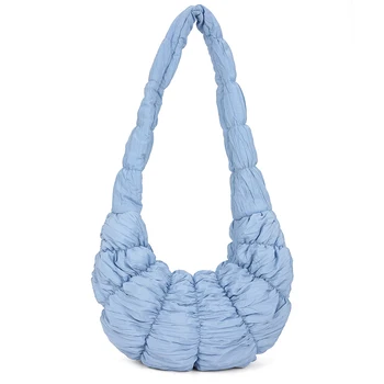 Korean Fashion Quilted Puffer Bubble Dumpling Shoulder Bag New Trend Large Capacity Underarm Luxury Handbag