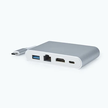 2021 Hot USB 3.0 to Multi Port Ethernet OTG USB-C 4 Port in 1 Power USB C Hub