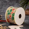 Glitter Green Leaf & Bell Ribbon