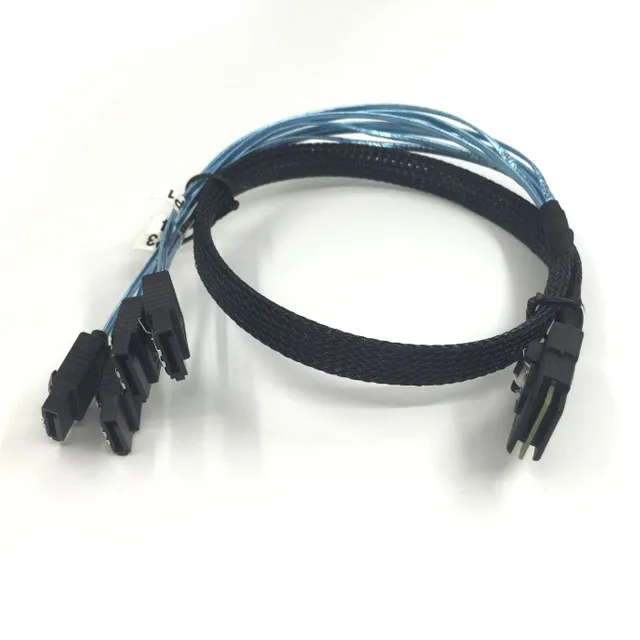 1m Mini-Sas X4 SFF-8087 to 4 SATA SFF-8448 Sideband Cable