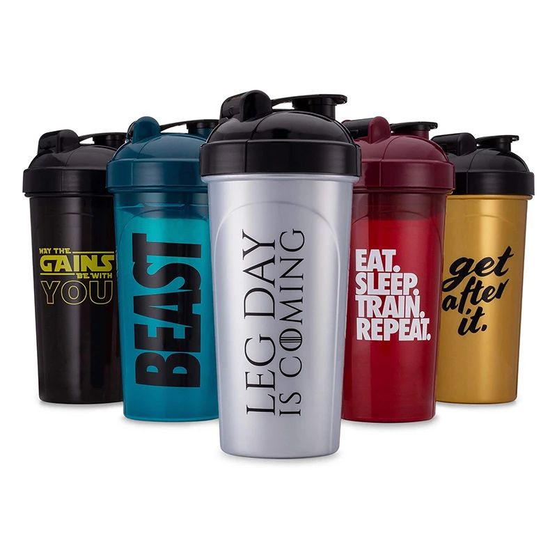 Пластиковый шейкер для протеина для фитнеса без бисфенола А с логотипом на заказ