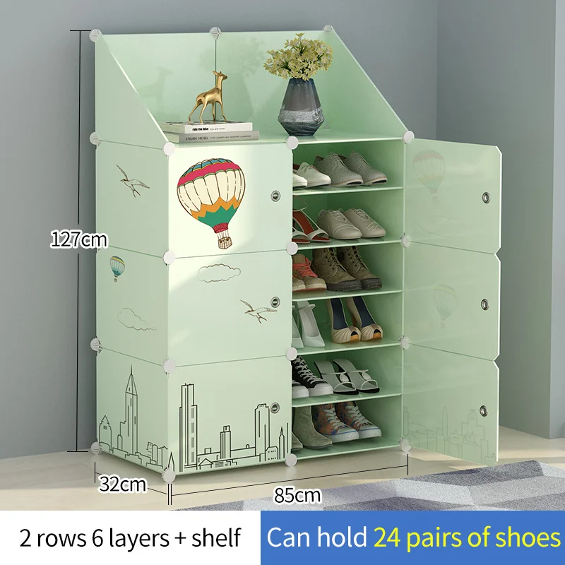 6 Layers Dust Rransparent Shoe Cabinets Modern Simple Style Shoe