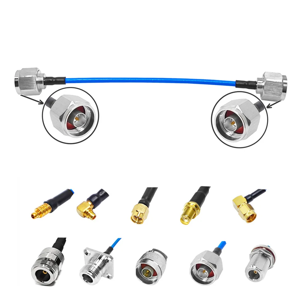 15cm 同軸延長ケーブル NメスプラグからNメスプラグ 超低損失 RG402 RG141 同軸セミフレックス 半柔軟ケーブル