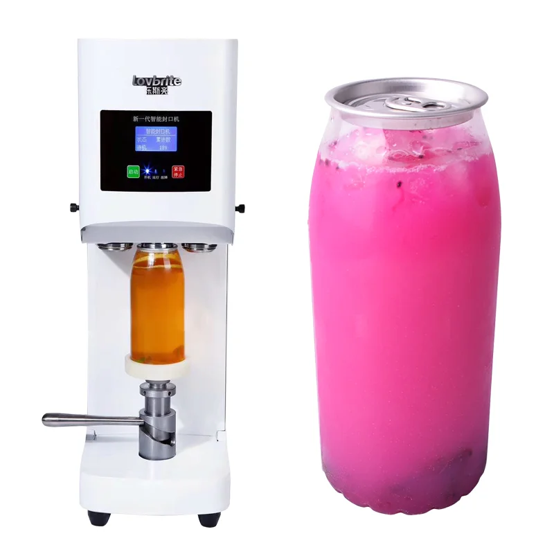Custom 250ml 350ml PET Transparent Soft Drink Can Empty Plastic clear Soda Beverage Can With Easy Open Lid and Machines Sealer