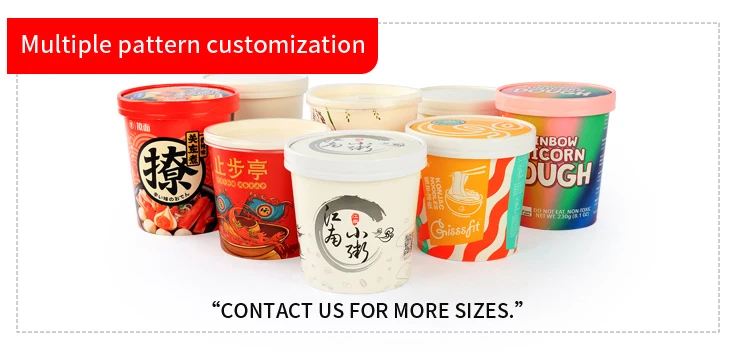 product customizable 8 12 16 24 32 oz disposable kraft paper cups waterproof brown soup noodle salad bowls with lids for food storage-7