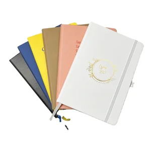2023 Customizable A5 A6 Hardcover Business Journal Notebook PU Leather with Sewing Binding Custom Print Options