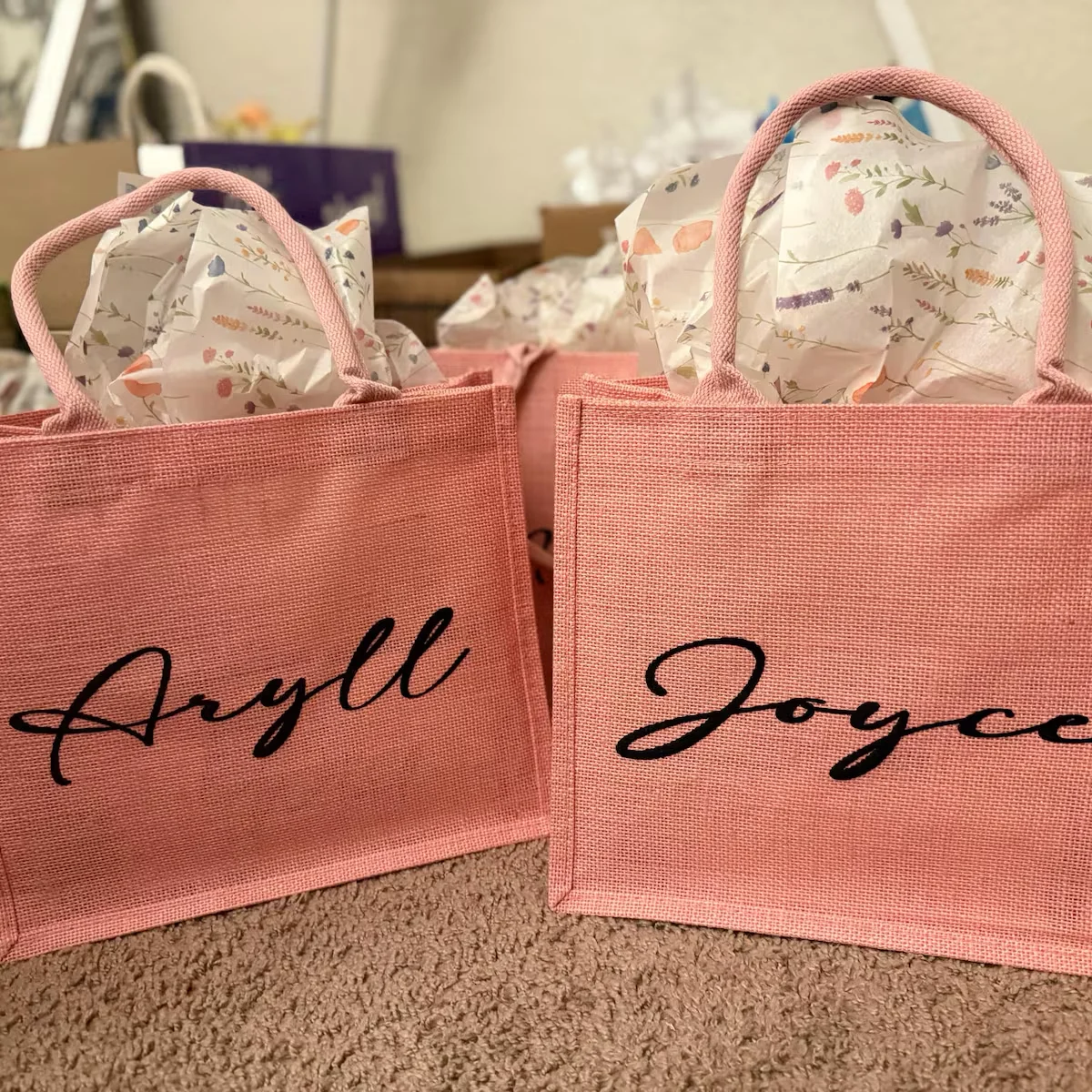 Christmas Custom Name Wedding Beach Bride Medium Cotton/Canvas Handled Tote Bag with Letter Logo for Advertising manufacture