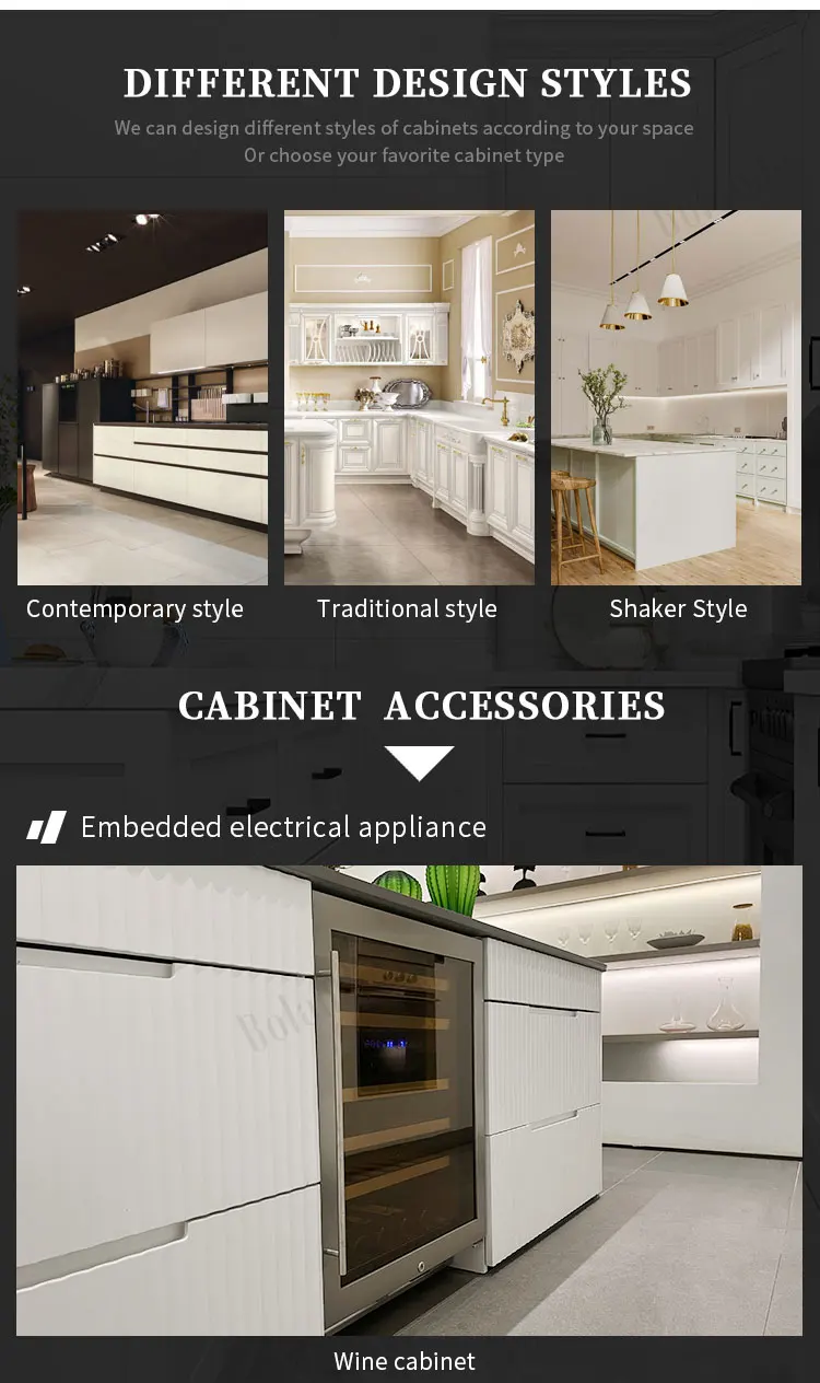 Custom Smart Luxury Style Furniture White Island Set Melamine Modular ...