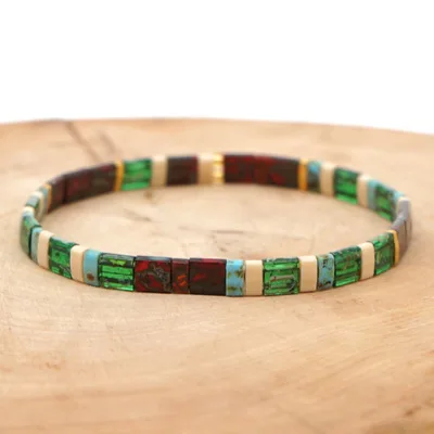 Nuovo 1/3 pezzi Braccialetto elastico con perline di vetro TILA