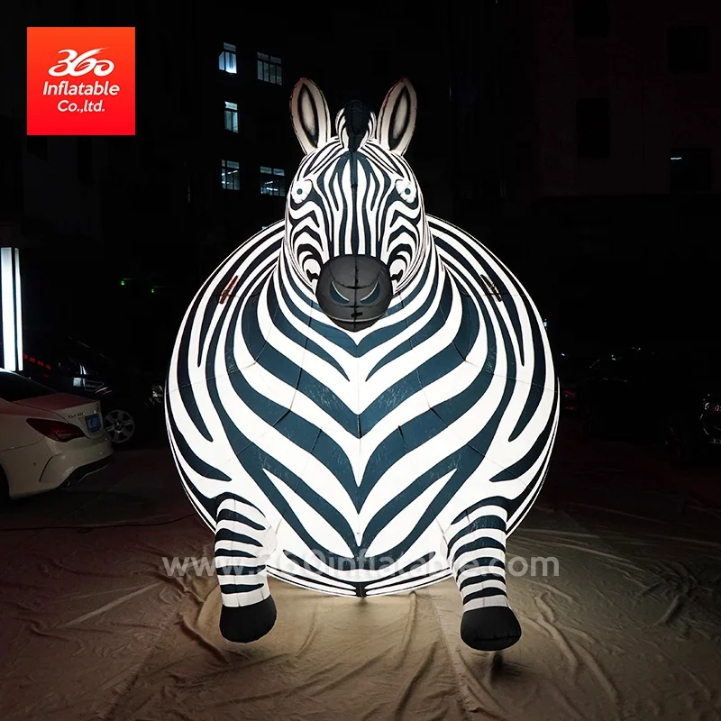Customizable Commercial Advertising Inflatables Fat Zebra Mascot for Shopping Mall Festival Decorations