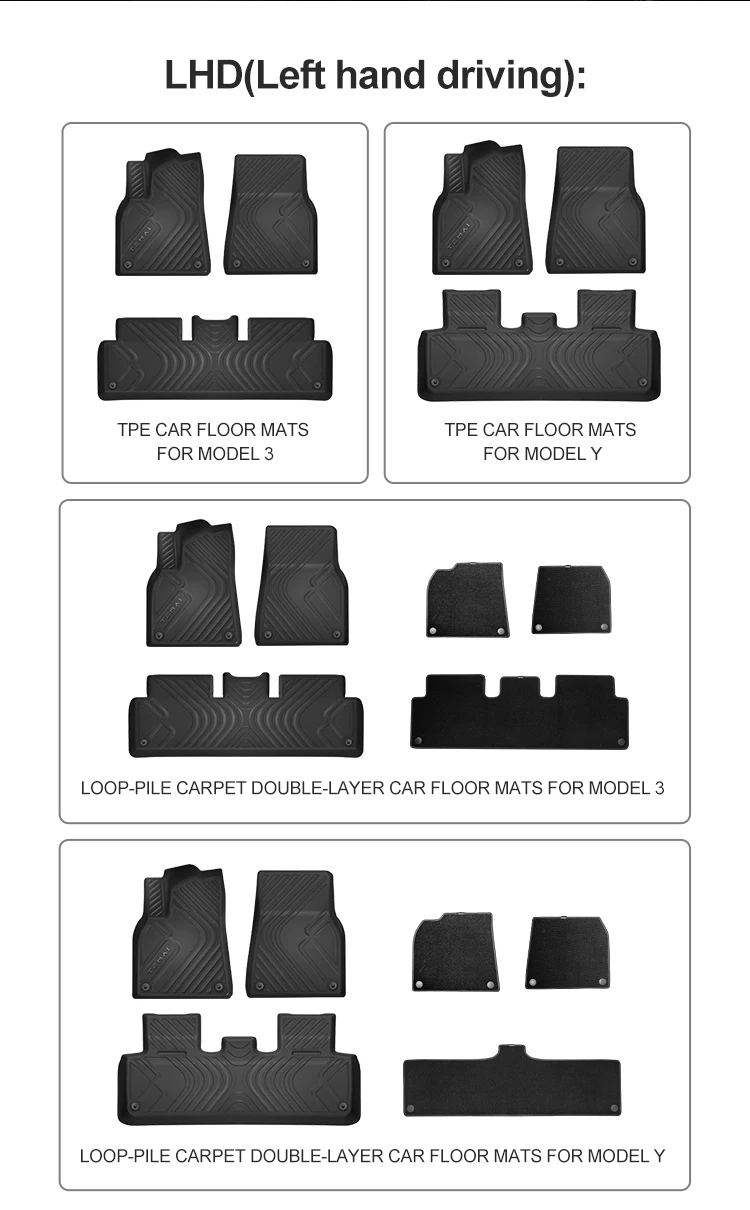 3d 5d Full Set Car Mats All Weather Tpe Liner With Carpet Mats Left Or Right Hand Drive For