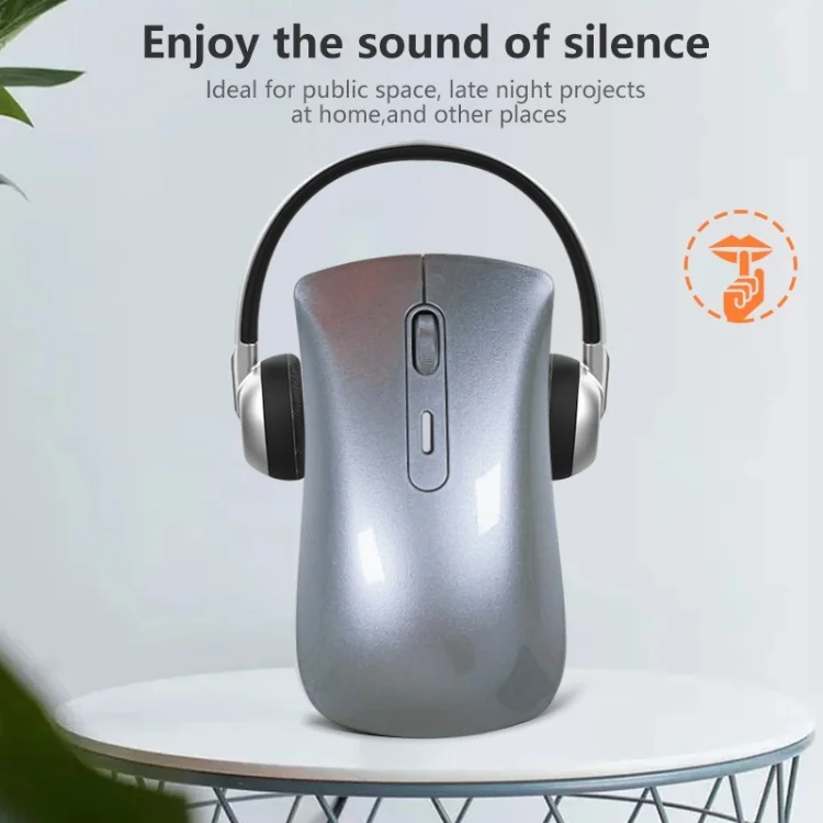 China Factory Portable Dual Mode Computer Accessories Cordless Mouse Silver Wireless Rechargeable Mute Laptop Ergonomics Mouses