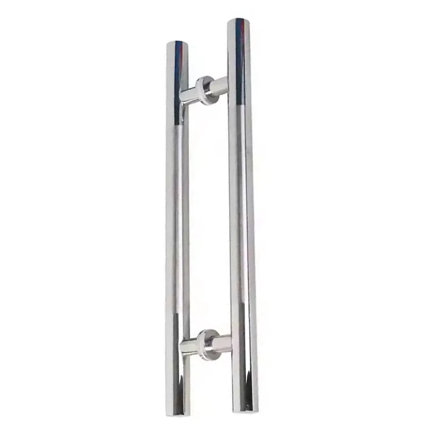 Modern SUS304 Glass Door Hardware Round Tube Custom Sliding Door Handles Set Hotel Door Push Pull Handle