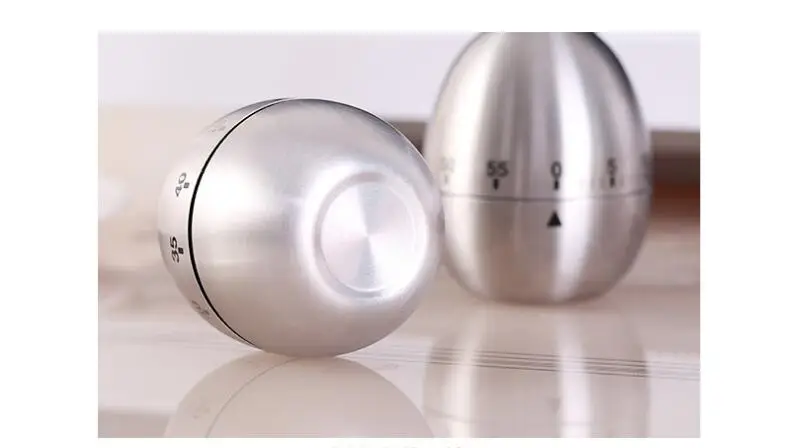 Egg Shaped Stainless Steel Mechanical Twist Timer Kitchen Timer Cooking Tools Mechanical Dial Timer
