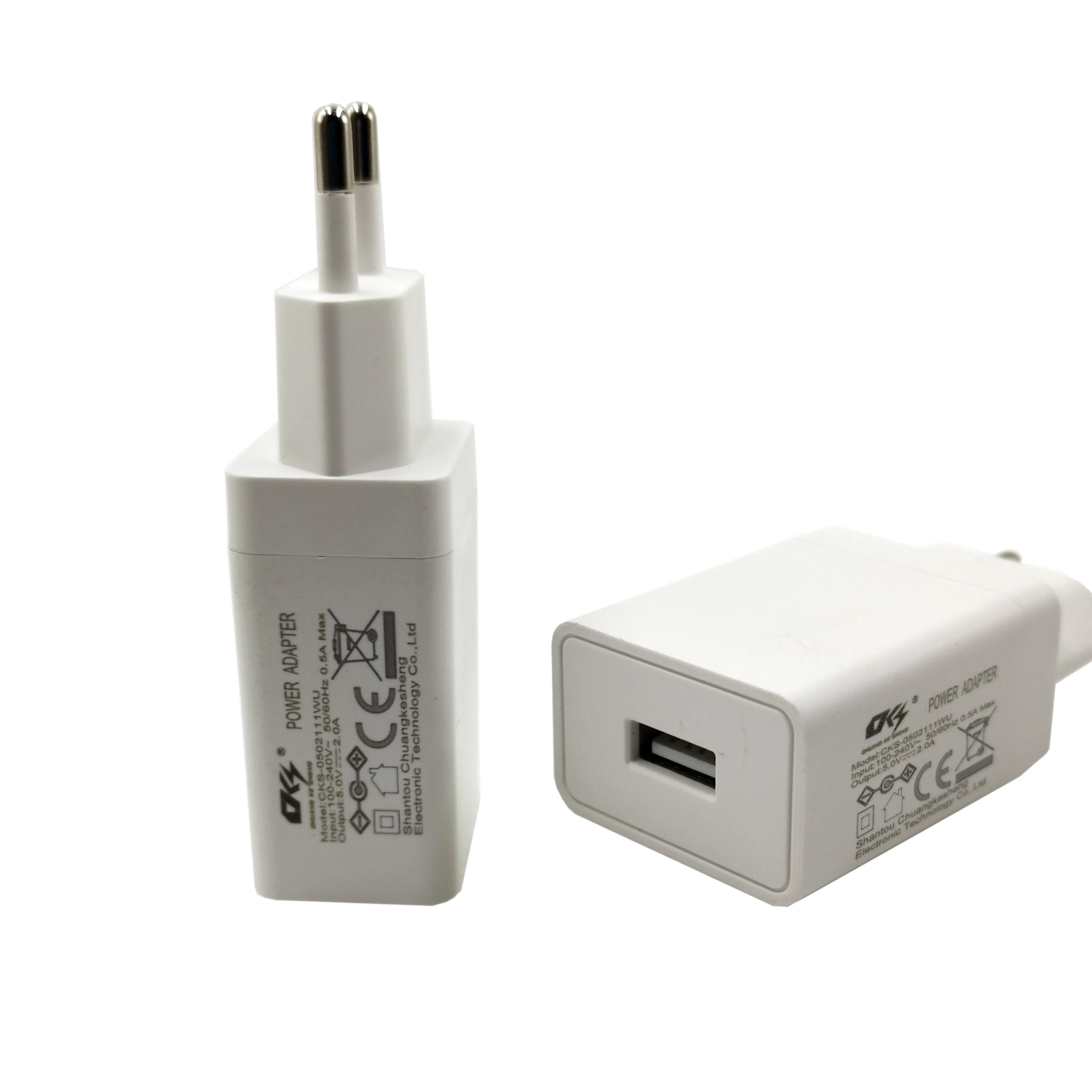 US/EU plug Usb Charger Fast 5v 2a AC DC Adapter Phone accesorios white color 5v2a USB charger adaptor  