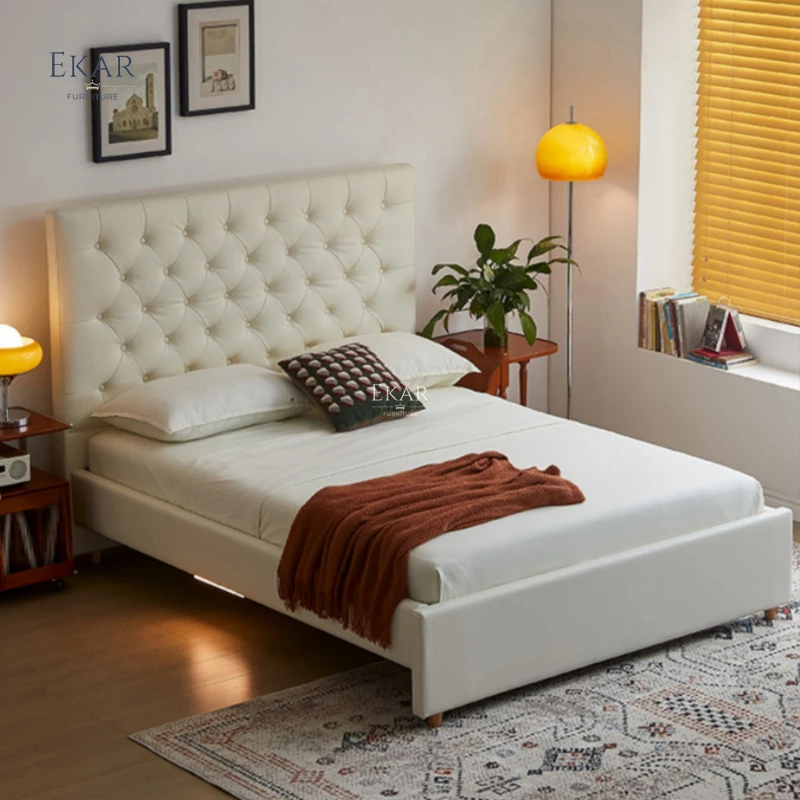 product new design ekar eco leather half leather bedroom queen bed-60