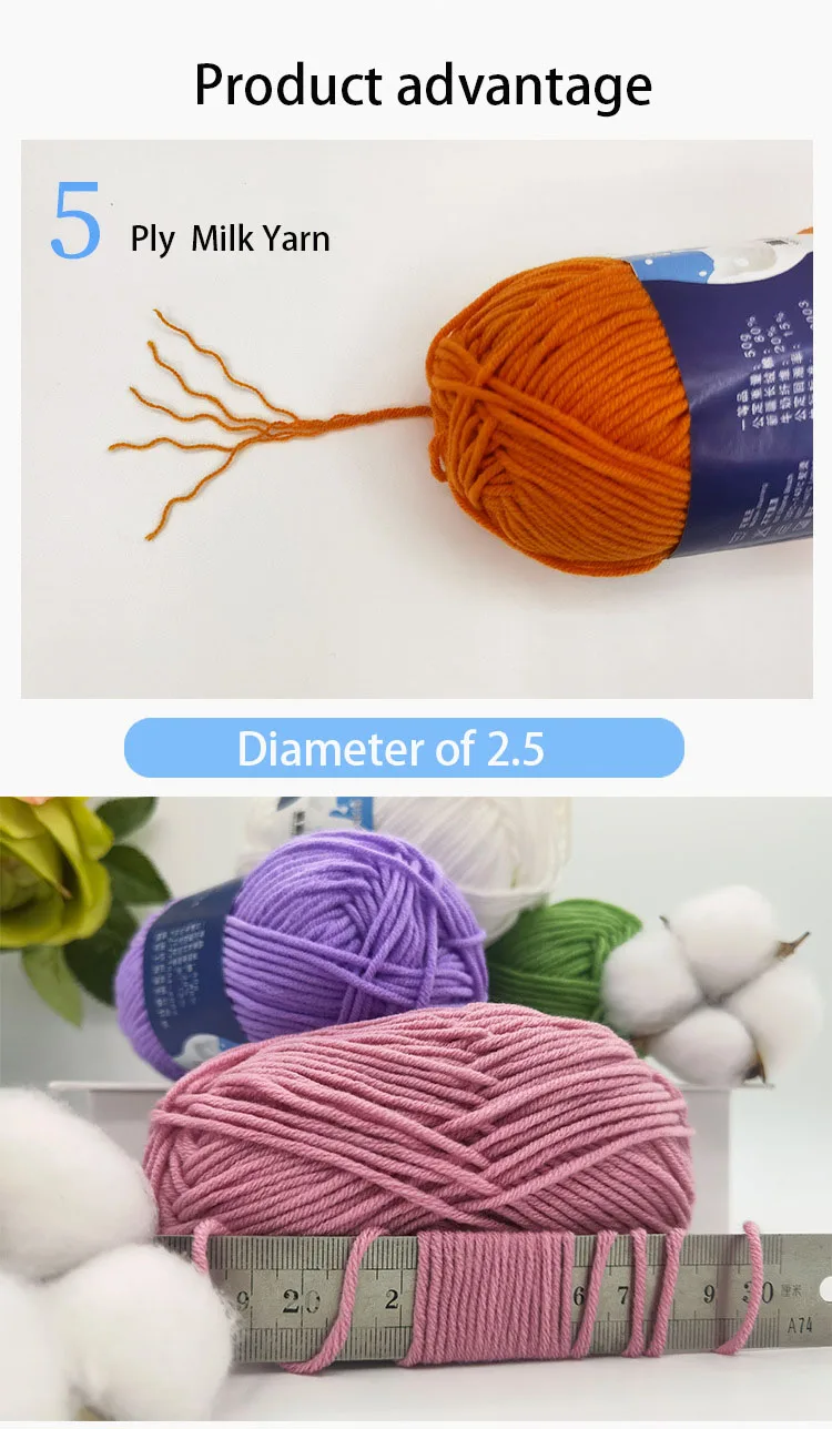 Wholesale Mixed 5 Ply Hand Knitting Colourful Textile Milk Cotton Yarn Buy Mixed Milk Cotton