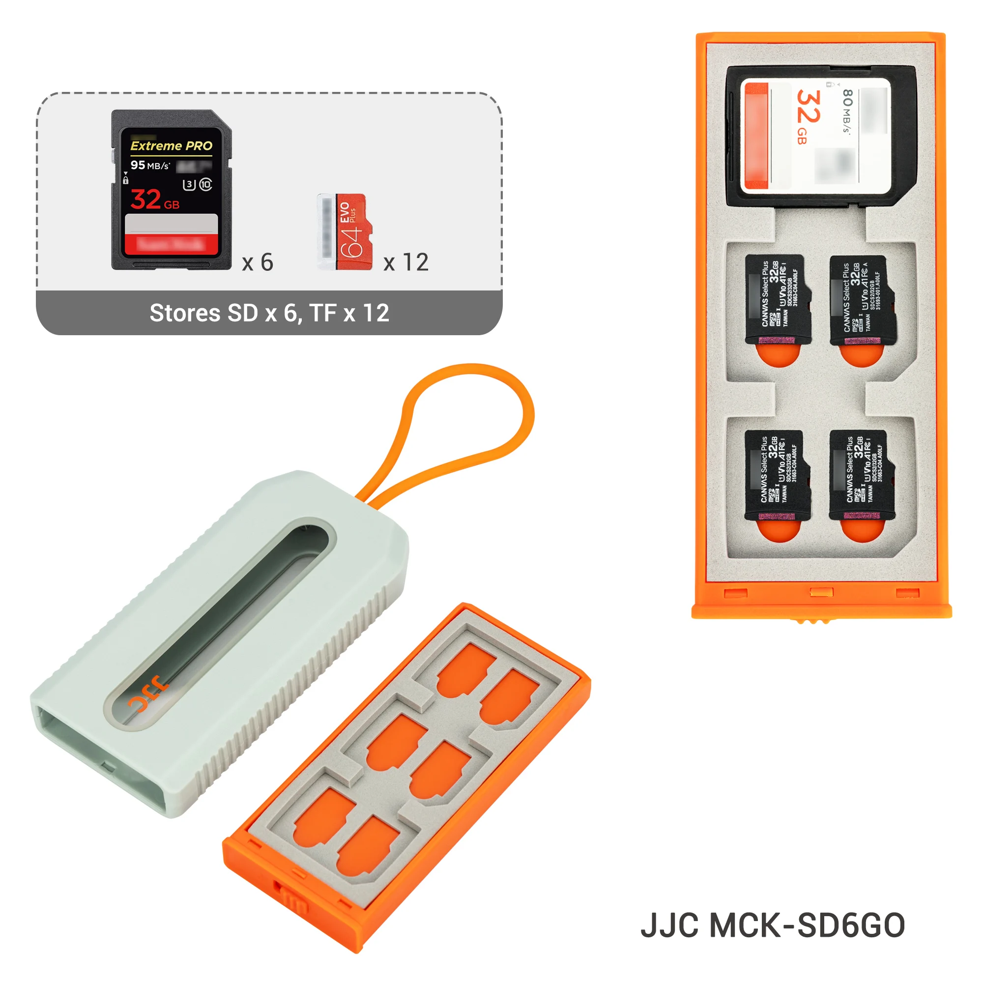 JJC 18 Slots Memory Card (Game Card) Case For SD*6pcs and Micro SD*12pcs