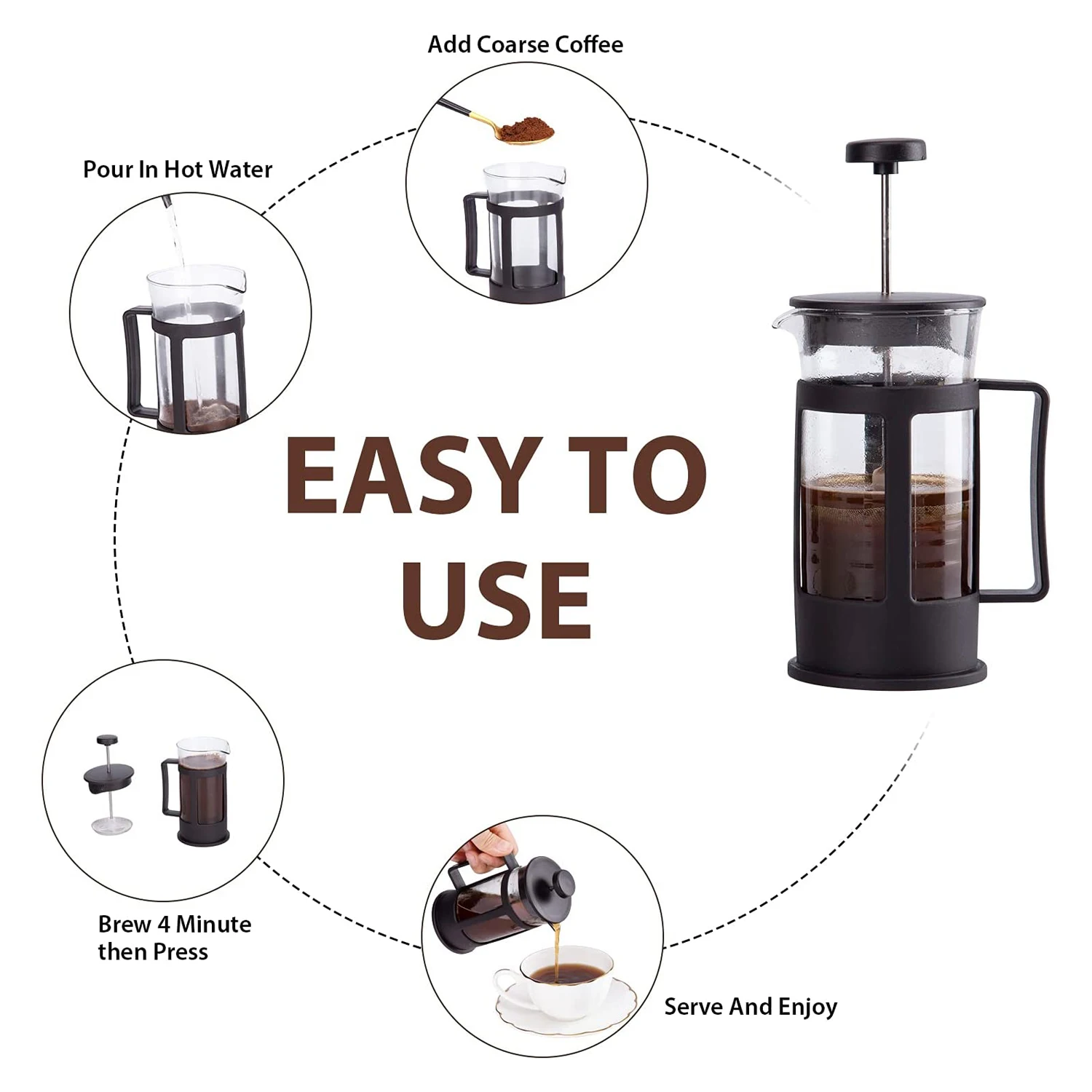 Modern Travel Coffee Maker Accessories French Press Grinder