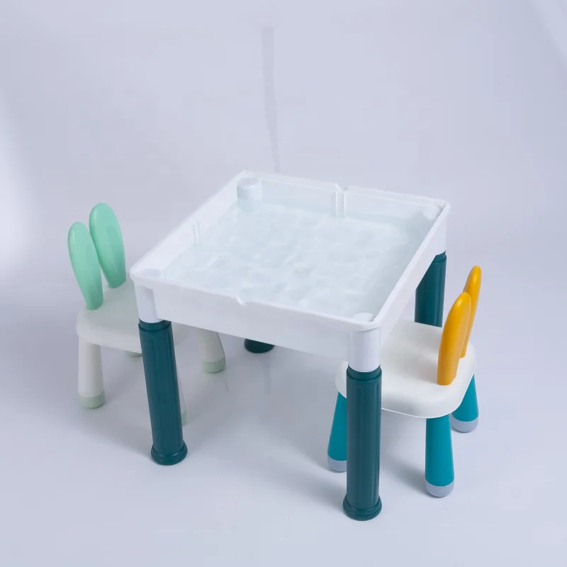 Kids Multi Activity Table with 201pcs Large Building Blocks Educational Study Desk Learning Bricks Toys for Children