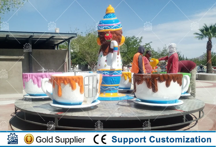 Joyful Amusement Theme Park Attraction Mechanical Games Rotary Tea Cup ...