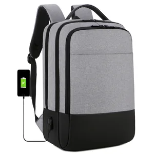 Business Simple Bagpack Outdoor Trip Large Capacity Wear-resisting Oxford with Usb Casual Laptop Backpack Bag