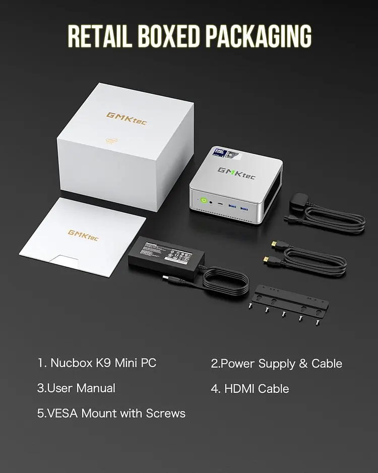 GMKtec K9 Intel Core Ultra 125H Mini Gaming PC - 14-Core, Intel