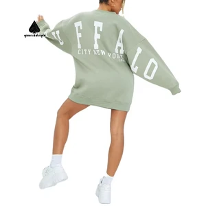 OEM Custom Printed Cotton Fleece Ladies Hoodies High Quality Luxury Oversized Drop Shoulder Women Graphic Sweatshirt