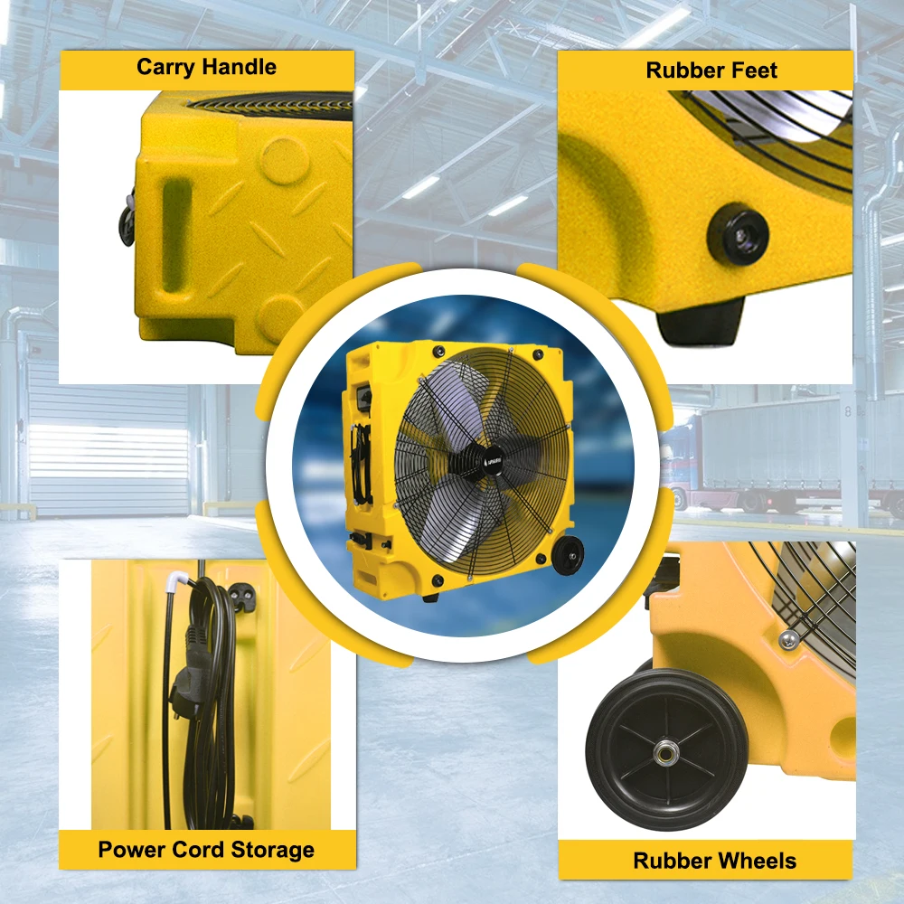 Plastic Industrial Drum Fan, 1/2HP, 110-120V, Metal - detail 12
