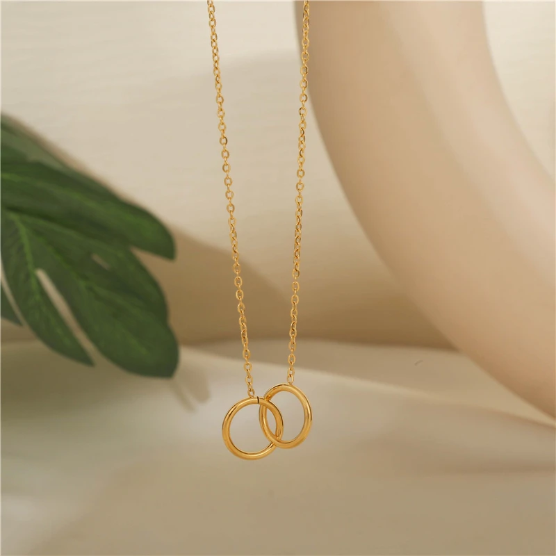 Joolim Jewelry Double Circle Choker Necklace Stainless Steel Jewelry Wholesale Buy 18k Gold