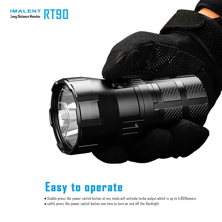 IMALENTRT90充電式LED懐中電灯4800ルーメンロングビーム距離1308