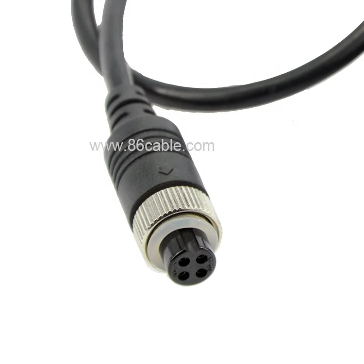 4 Pin Male Aviation Cable to RCA DC Adapter Audio Video Cable for Truck Parking Reversing Camera System