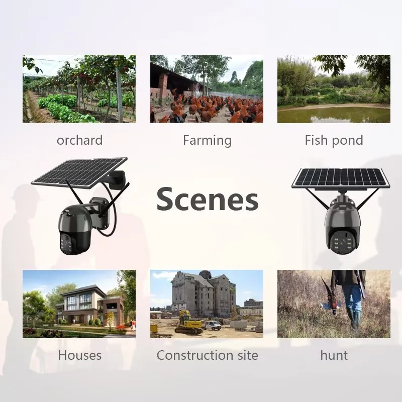 4G Solar HD Camera Human Induction 1080P Intelligent Solar Energy Alert PTZ Camera Remote Surveillance Two Way Voice Intercom