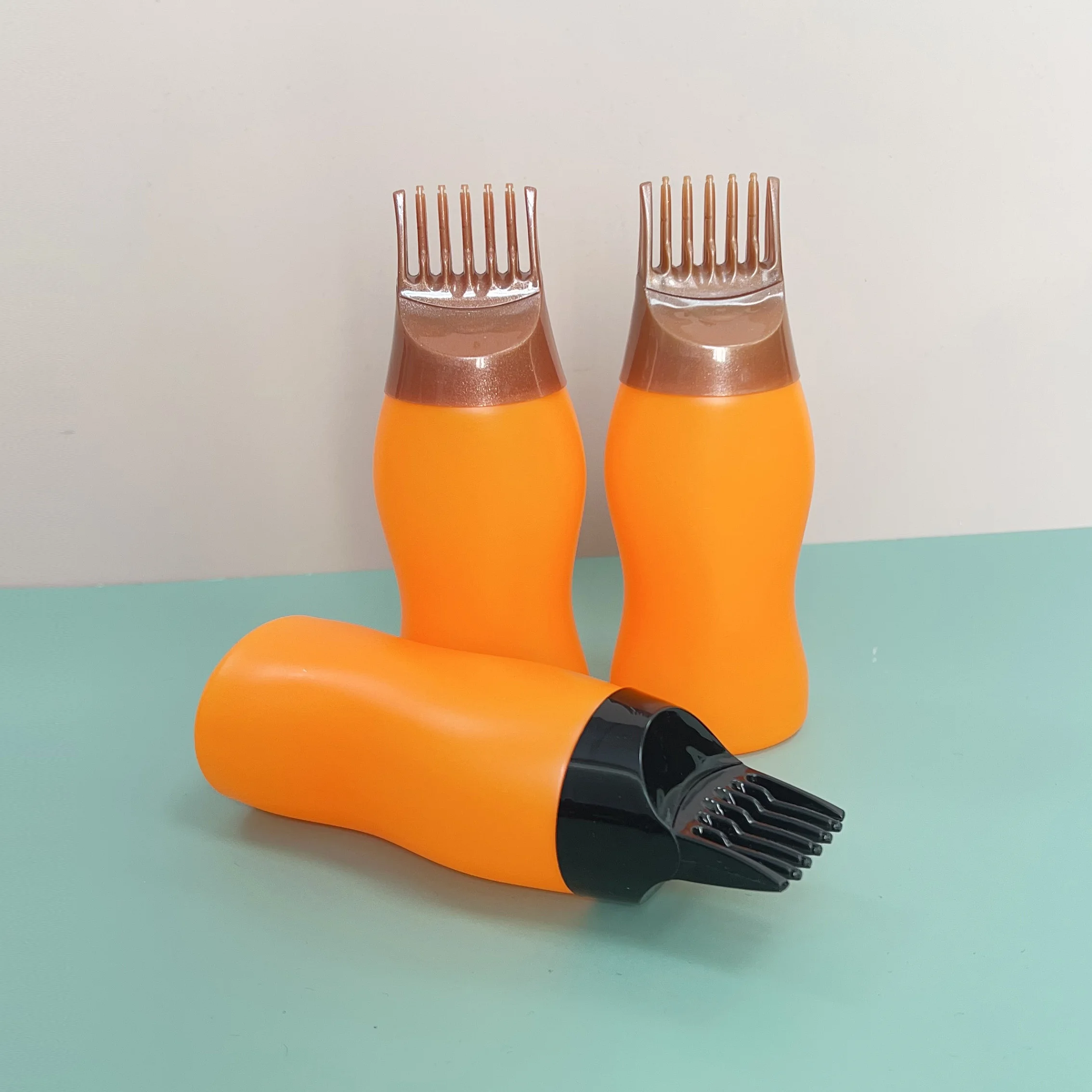 Factory Direct 170ml 180ml 240ml 300ml Hdpe Hair Essential Oil Comb Bottle With Comb