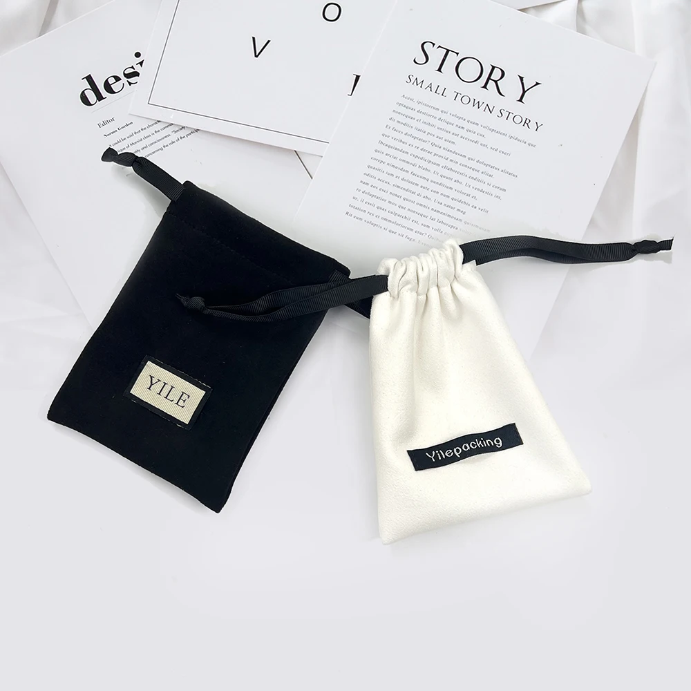 Wholesale Small White Black Custom Logo Printing Perfume Suede ...