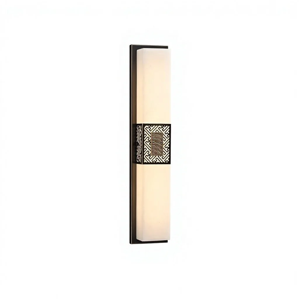 New Chinese-style Rectangular Wall-mounted All-copper Marble Living Room TV Background Wall Modern Minimalist Corridor Lamp