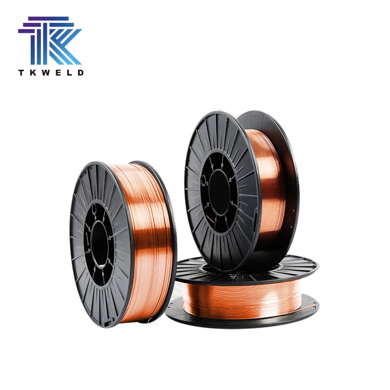 TKbrand AWS A5.18 ER70S-6 Solid Welding Wire 0.8 0.9 Carbon Steel Nice Flows CO2 MIG Copper-Coated for Welding Products