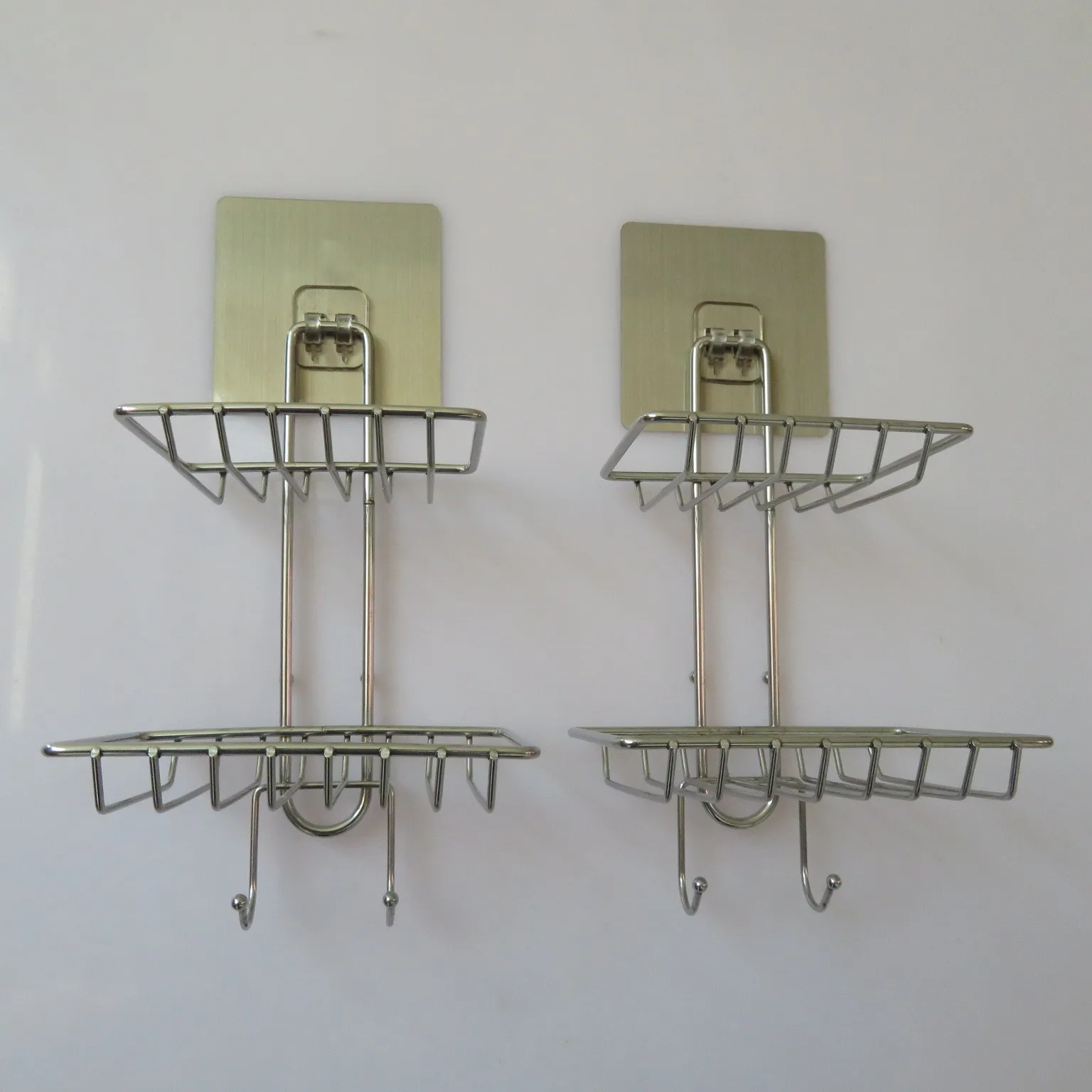 Stainless Steel Double Soap Box Hook Bathroom Creative Nail Free Bathroom Wall Mounted Soap Dish manufacture