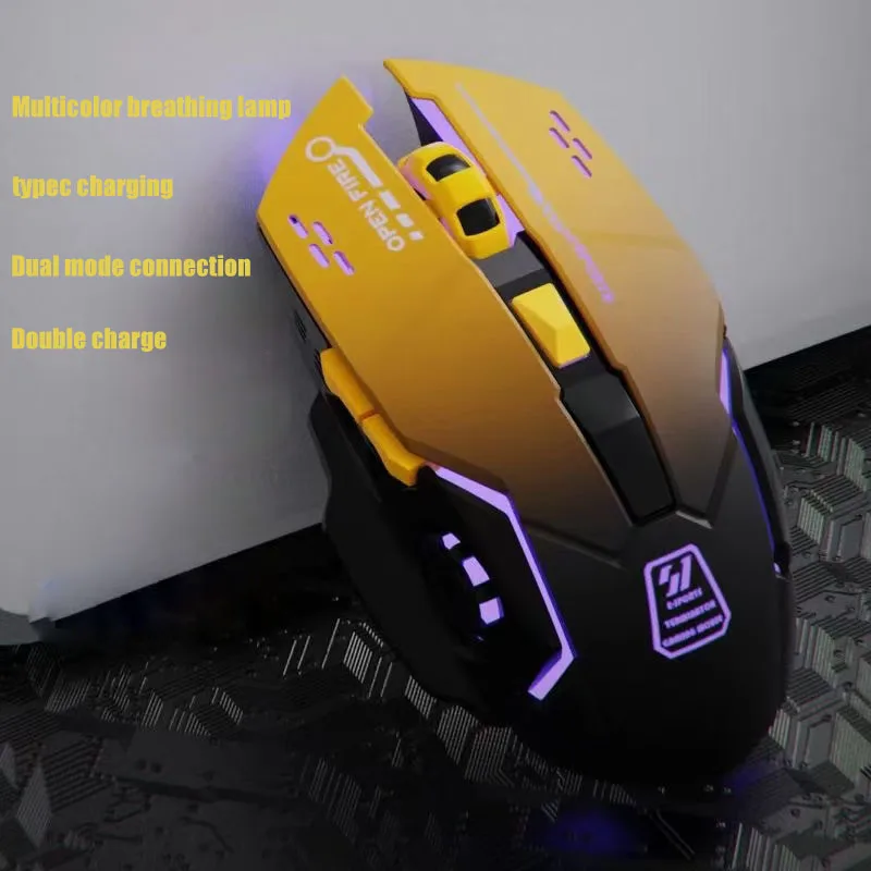 Mouse gaming wireless ricaricabile silenzioso con retroilluminazione_voghion.com