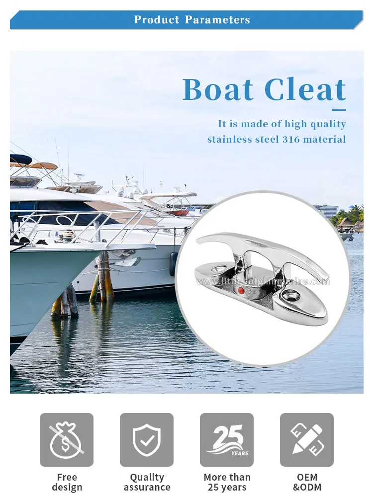 2-Pack 4.5" Boat Dock Cleats – 316 Stainless Steel Folding Flip-Up Cleats For Mooring (Marine Grade)